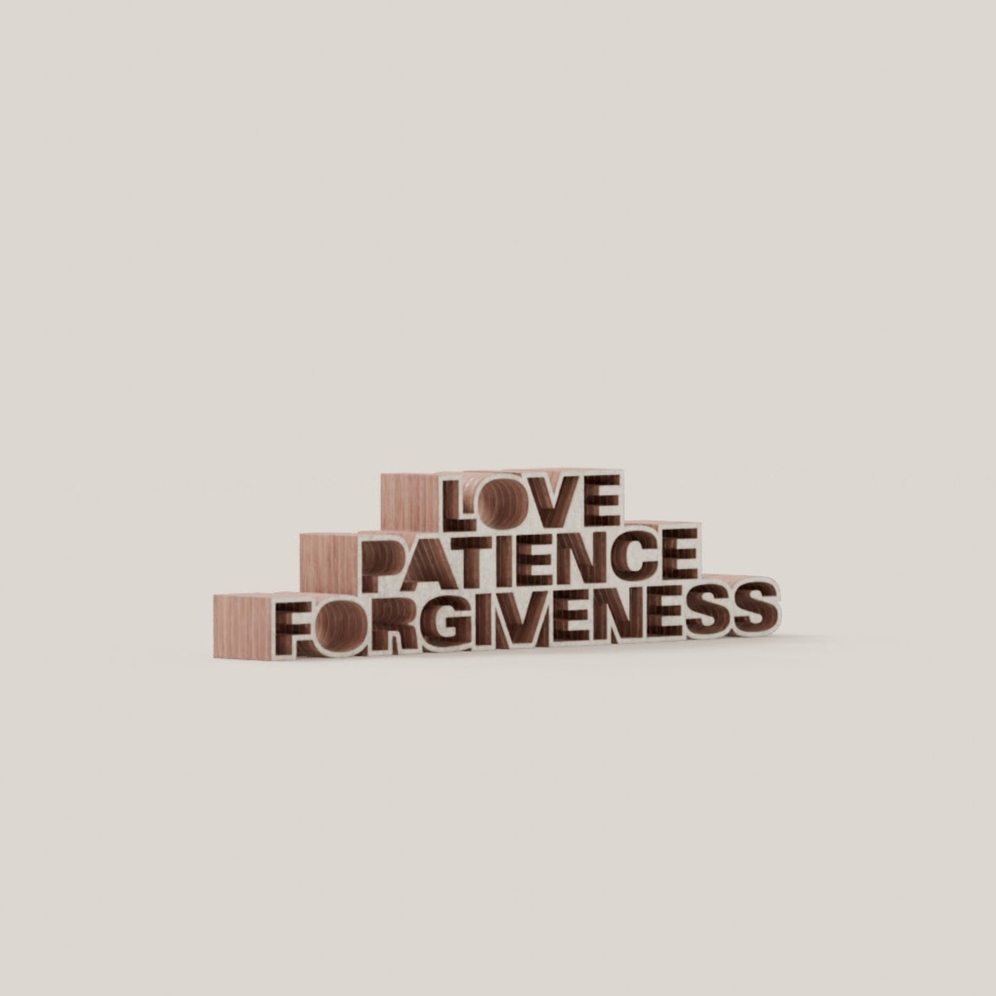 Love Patience Forgiveness wood white 1.5