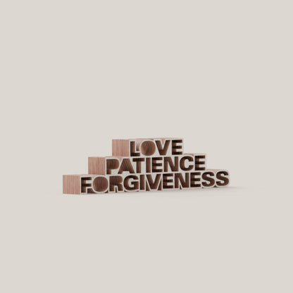 Love Patience Forgiveness wood white 1.5