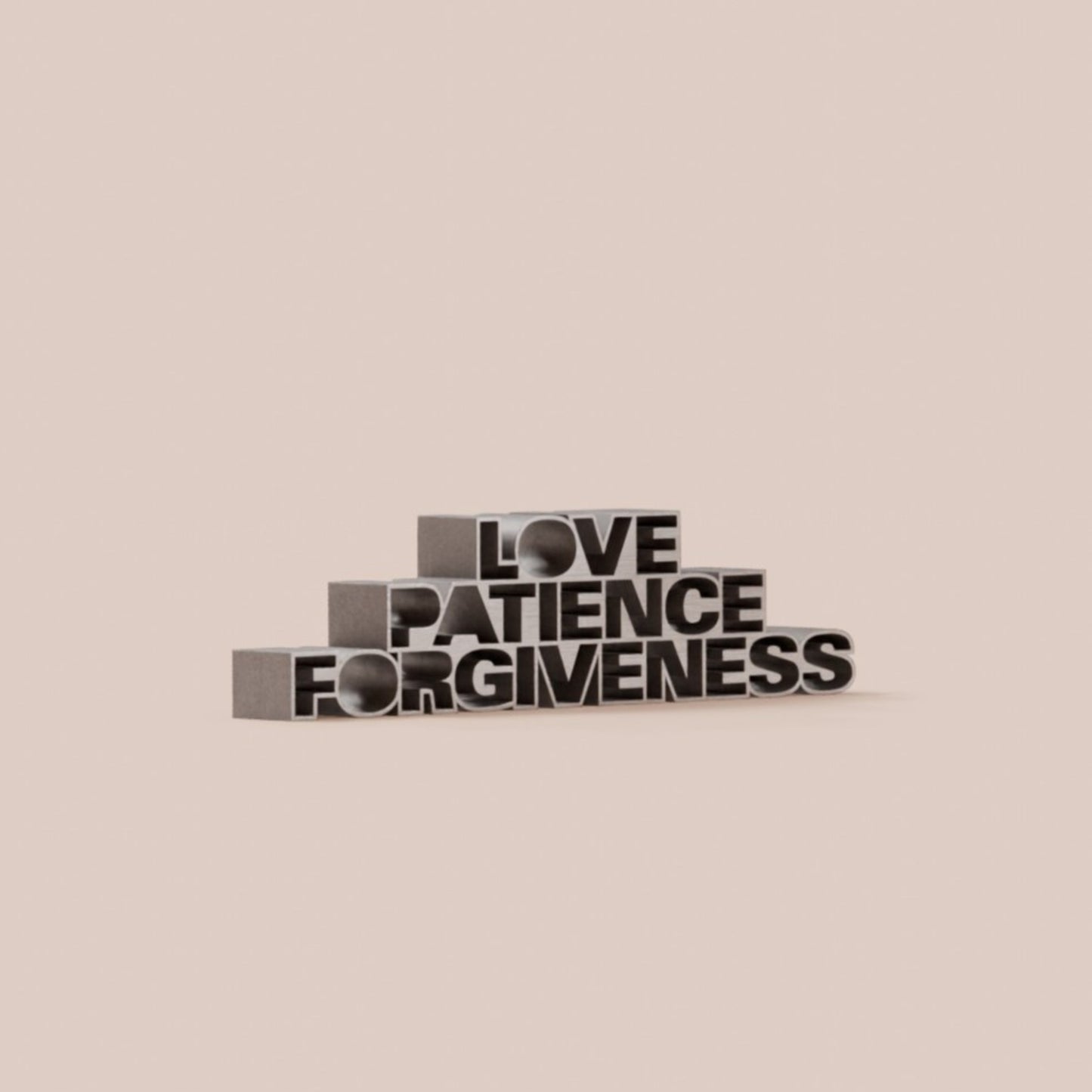 Love Patience Forgiveness aluminium 1